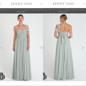Jenny Yoo Mira morning mist convertible dress EUC